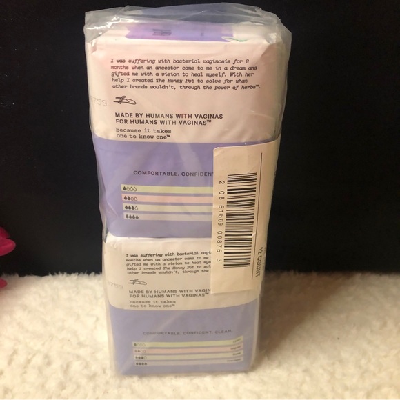 2 Pack The Honey Pot 🍯Company Herbal Overnight Pads w/Wings 12 Count Each Pack! - Picture 4 of 8